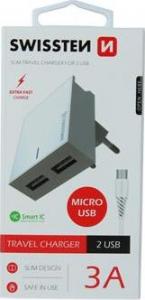Ładowarka Swissten 2x USB-A 3 A (22041000) 1