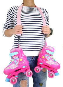 Isenzo Pasek do transportu rolek, wrotek różowy 2