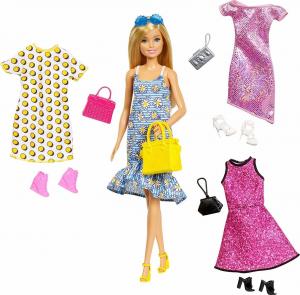 Lalka Barbie Mattel - blondynka + imprezowe ubranka (GDJ40) 1