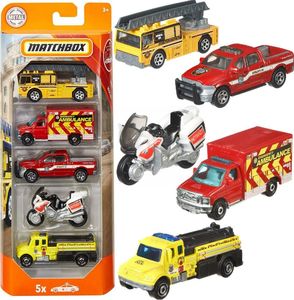 Mattel Mattel Matchbox Służby ratunkowe zestaw 5 pojazdów straż ambulans uniwersalny 1
