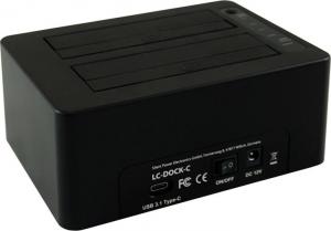 Stacja dokująca LC-Power 2.5"/3.5" SATA - USB-C 3.2 Gen 2 (LC-DOCK-C) 3