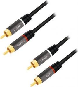 Kabel LogiLink RCA (Cinch) x2 - RCA (Cinch) x2 1m czarny (CA1202) 1