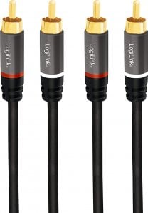 Kabel LogiLink RCA (Cinch) x2 - RCA (Cinch) x2 5m czarny (CA1207) 1