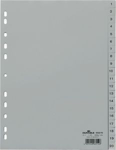 Durable DURABLE Zahlenregister A4 1-20 PP volldeckend grau 1