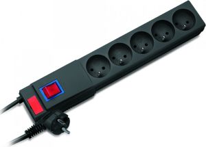 Listwa zasilająca Lestar 5 gniazd 1.5m czarny (PC-5ST G-A K.:CZ 1,5M MM) 1