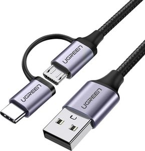 Kabel USB Ugreen USB-A - microUSB + USB-C 1 m Czarny (30875) 1