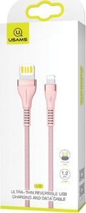 Kabel USB Usams USB-A - Lightning 1.2 m Różowy (63782-uniw) 1