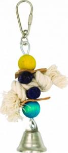 Panama Pet Panama Pet wisząca zabawka z drewna, skóry i sznurka, z dzwonkiem 17 cm 1