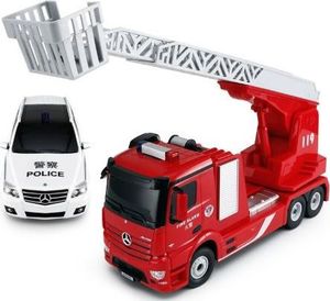 Rastar Mercedes-Benz Antos wóz strażacki i policyjny 1:24 RTR (zasilanie na baterie AA) - czerwony 1