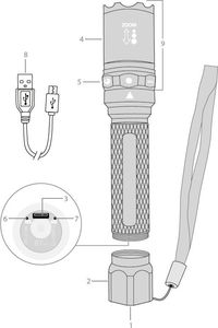 Latarka Brennenstuhl Latarka akumulatorowa LED LuxPremium ze zmienna ogniskowa TL 400 AFS IP44 CREE-LED 430lm 1178600201 2
