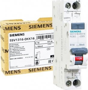 Siemens Wyłącznik różnicowo-nadprądowy 2P 16A B 0,03A typ AC 5SV1316-0KK16 1