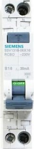 Siemens Wyłącznik różnicowo-nadprądowy 2P 16A B 0,03A typ AC 5SV1316-0KK16 2