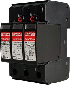 Phoenix Contact Ograniczniki przepięć typu 1 dla systemów PV DC VAL-MS-T1/T2 1000DC-PV/2+V 2801160 1