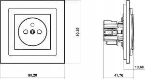 Karlik DECO Gniazdo pojedyncze z/u 2P+Z brązowy metalik (9DGP-1z) 2