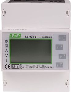 F&F Licznik energii elektrycznej 3-fazowy z wyświetlaczem LCD 100A LE-03MB 1
