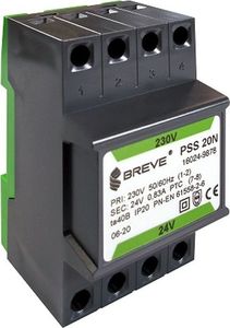 BREVE Transformator 1-fazowy modułowy PSS 20N 20VA 230/24V /na szynę/ 16024-9878 1