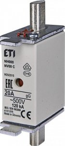 Eti-Polam Wkładka bezpiecznikowa KOMBI NH00C 20A gG/gL 500V WT-00C 004181206 1