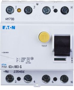 Eaton Wyłącznik różnicowoprądowy 4P 63A 0,03A typ AC PFIM-63/4/003-G 235456 1