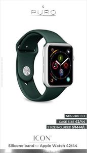 Puro PURO ICON Apple Watch Band - Elastyczny pasek sportowy do Apple Watch 42 / 44 mm (S/M & M/L) (ciemnozielony) 5