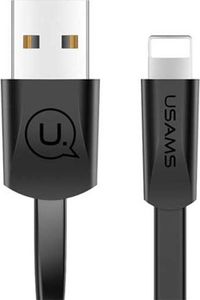 Kabel USB Usams USAMS Kabel płaski U2 Lightning 0,6m czarny/black U2IP01 iPhone 5/6/7/8/X/Xs 1