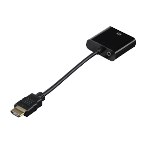 Adapter AV Hama HDMI - D-Sub (VGA) + Jack 3.5mm czarny (000545690000) 3