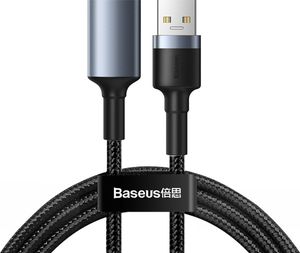 Kabel USB Baseus USB-A - USB-A 1 m Szary (BSU973BLKGRY) 1