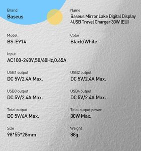 Ładowarka Baseus Mirror Lake 4x USB-A 6 A (CCJMHB-B01) 16