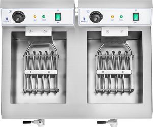 Royal Catering Frytkownica frytownica gastronomiczna dwukomorowa z kranami 230V 2x16L 4