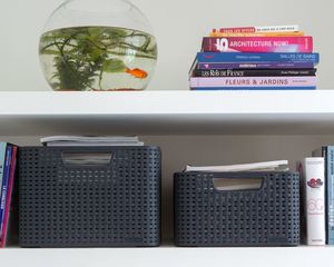 Curver Koszyk Pudełko z pokrywką L Szary Kosz Pojemnik CURVER uniwersalny 2