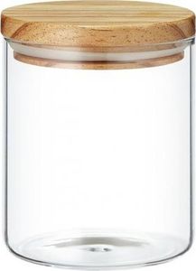 Ambition Szklany słoik z drewnianą pokrywką na makaron ryż kawę 0,65L Ambition NORDIC uniwersalny 1