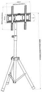 Techly Stojak podłogowy ICA-TR17T2 17'' - 60'' 3