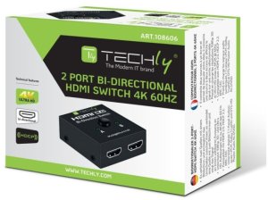 Techly TECHLY 108606 Techly Dwukierunkowy 2-portowy przełącznik HDMI 2.0 2x1 lub 1x2 4K@60Hz 5