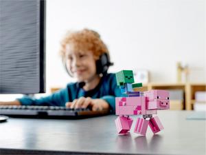 LEGO Minecraft BigFig Świnka i mały zombie (21157) 9