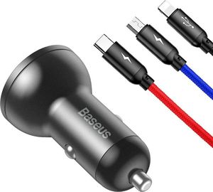 Ładowarka Baseus Three Primary Colors 2x USB-A 4.8 A  (TZCCBX-0G) 3
