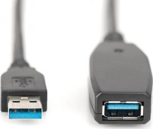 Kabel USB Digitus USB-A - USB-A 20 m Czarny (DA-73107) 1
