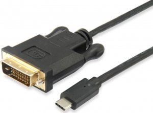 Kabel USB Equip Equip Adapterkabel USB-C St -> DVI St 1.8m schwarz Polybeutel 1
