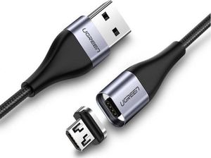 Kabel USB Ugreen Kabel magnetyczny micro USB UGREEN QC 3.0, 2,4A, 1m (czarny) 1