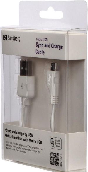 Kabel USB Sandberg USB-A - microUSB 1 m Biały (440-33) 3