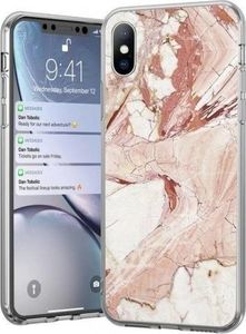 Wozinsky Wozinsky Marble żelowe etui pokrowiec marmur iPhone 11 Pro Max różowy 1