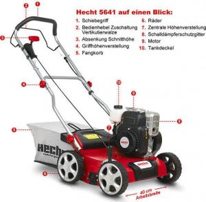 Hecht Wertykulator spalinowy do trawy aerator 2w1 + 2 wałki metalowa obudowa (5641) 5