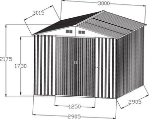 Hecht 10x10 Plus Domek ogrodowy na narzędzia, wiata - ciemnoszary 3