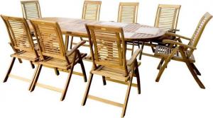 Hecht Zestaw mebli ogrodowych Royal Set stół+ 8 krzeseł drzewo akacja 1