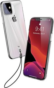 Baseus Baseus ultracienkie żelowe etui pokrowiec z uchwytem na smycz iPhone 11 przezroczysty (WIAPIPH61S-QA02) uniwersalny 5