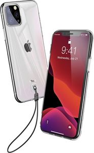 Baseus Baseus ultracienkie żelowe etui pokrowiec z uchwytem na smycz iPhone 11 Pro Max przezroczysty (WIAPIPH65S-QA02) uniwersalny 5