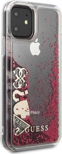 Guess Guess GUHCN61GLHFLRA iPhone 11 raspberry hard case Glitter Hearts uniwersalny 5