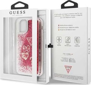 Guess Guess GUHCN61GLHFLRA iPhone 11 raspberry hard case Glitter Hearts uniwersalny 7