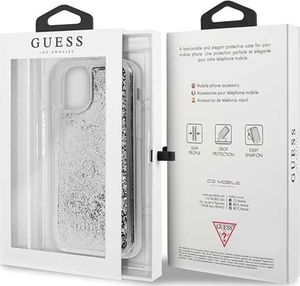 Guess Guess GUHCN61GLHFLSI iPhone 11 srebrny/silver hard case Glitter Hearts uniwersalny 7