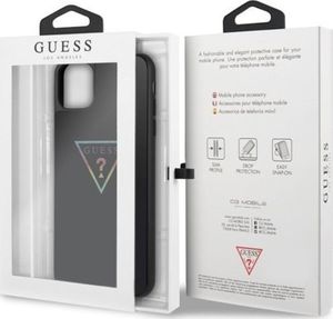 Guess Guess GUHCN65TRMLBK iPhone 11 Pro Max czarny/black hard case Triangle Glitter uniwersalny 3