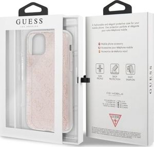 Guess Guess GUHCN61PCU4GLPI iPhone 11 różowy/pink hard case 4G Glitter uniwersalny 7