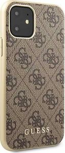Guess Guess GUHCN61G4GB iPhone 11 brązowy/brown hard case 4G Collection uniwersalny 5
